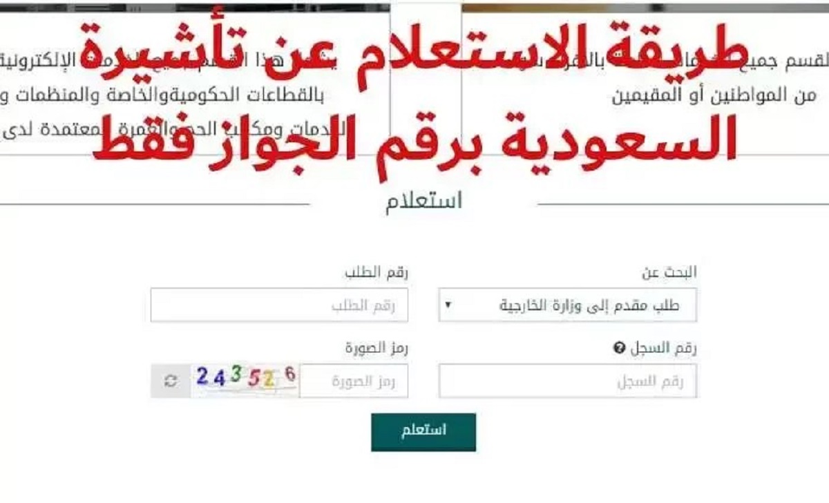 الاستعلام عن تأشيرة برقم الجواز